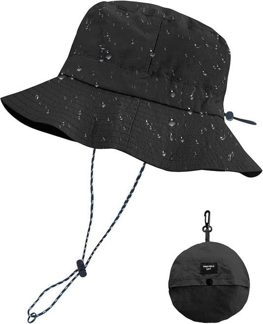 PFFY Packable Sun Bucket Hat for Men Women Outdoor UV Protection Sun Hats Waterproof Lightweight Hiking Outdoor Cap