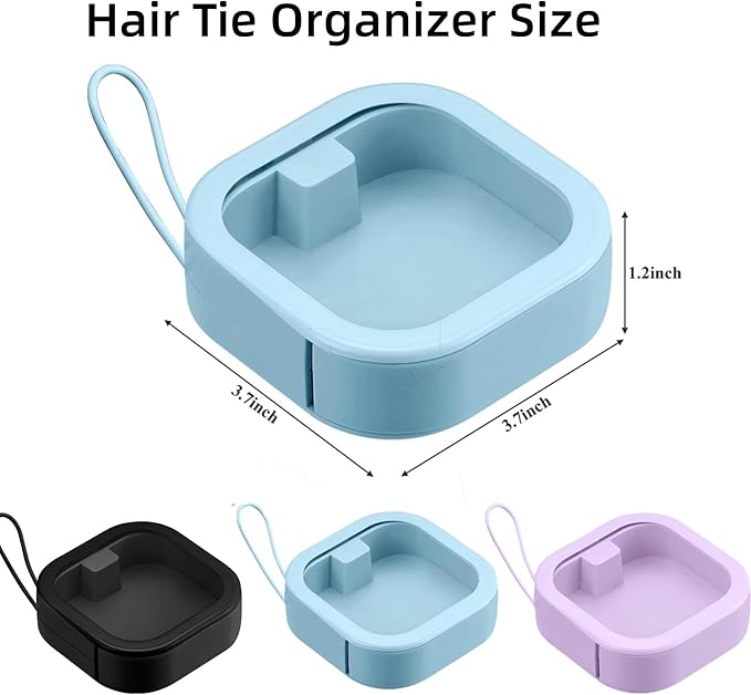 Hair Tie Organizer,Portable Travel Qtip Holder,Bathroom Storage Organizer Qtip Dispenser Cotton Swabs Dispenser Kids Hair Accessory Box with Lid for Bathroom (2pcs,Black&White)