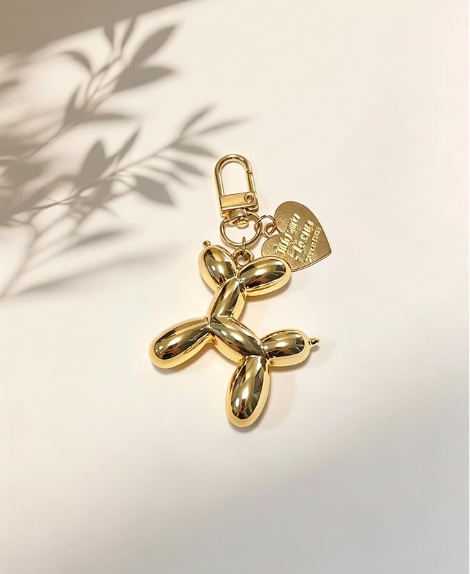 LAEKOU Jelly Balloon Dog Design Keychain for Women, Cute Girls Key Chain, Bag Charms Accessories for Car Purse Backpack