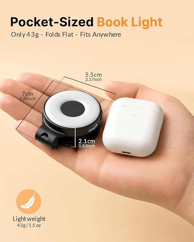 Reading Lights for Books in Bed:18 LED Rechargeable Clip-on Book Light with Timer & Memory Eye Caring 3 Color Temperature Stepless Dimming Portable Night Lamp Gifts for Men Kids Book Lovers