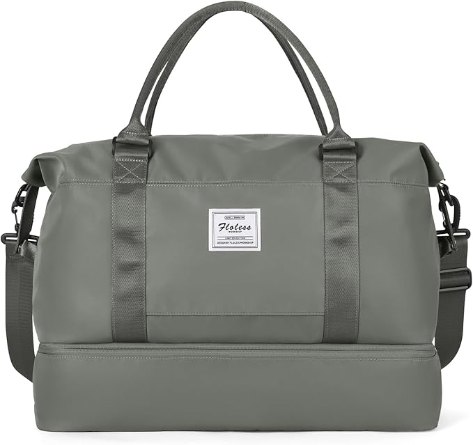 Travel Duffel Bag with Shoes Compartment, Overnight Weekender Bags for Women,Carry on Personal Item Bag，Extra Large