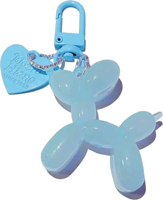 LAEKOU Jelly Balloon Dog Design Keychain for Women, Cute Girls Key Chain, Bag Charms Accessories for Car Purse Backpack