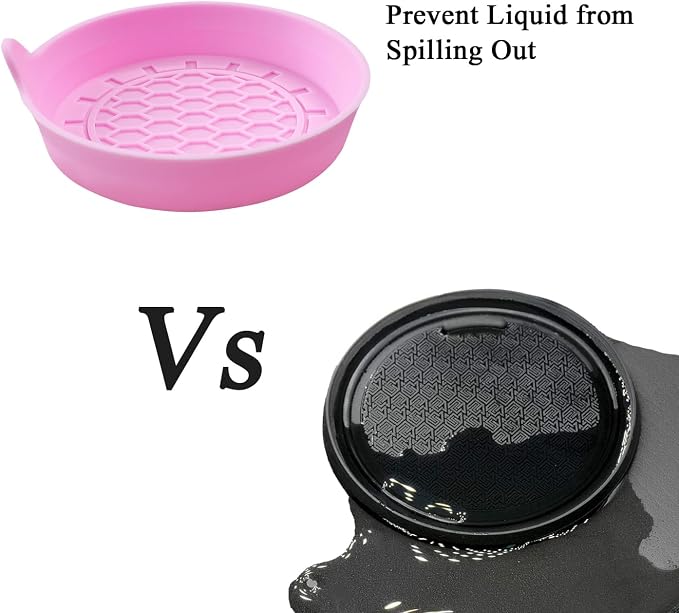 Amooca Automotive Cup Holders Universal Car Cup Coaster Waterproof Non-Slip Sift-Proof Spill Holder Car Interior Accessories 4 Pack Pink