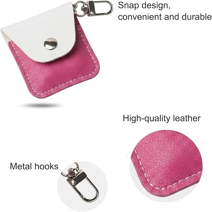 Leather Ring Holder Keychain for Gym, Portable Jewelry Travel Ring Keeper Case for Wedding ring and Necklaces