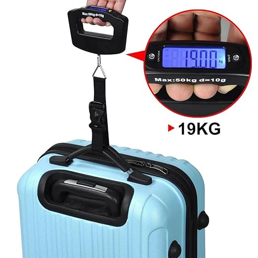 Digital Luggage Scales, 50kg/110lb Electronic Hanging Scales, Portable Digital Luggage Scale with Backlight Digital Display Travel, Handheld Style Suitcase Scales Baggage Scale for Travel Home Use