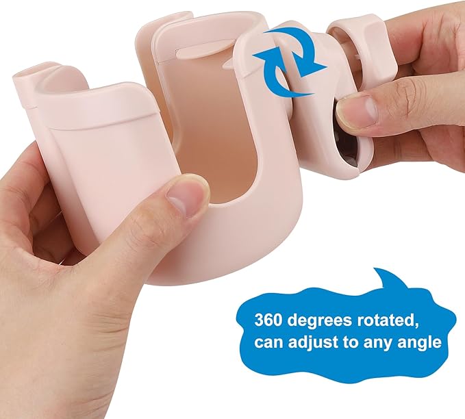 Accmor Stroller Cup Holder with Phone Holder, Bike Cup Holder, Universal Cup Holder for Uppababy Nuna Doona Strollers, 2-in-1 Cup Holder for Walker, Wheelchair, Scooter