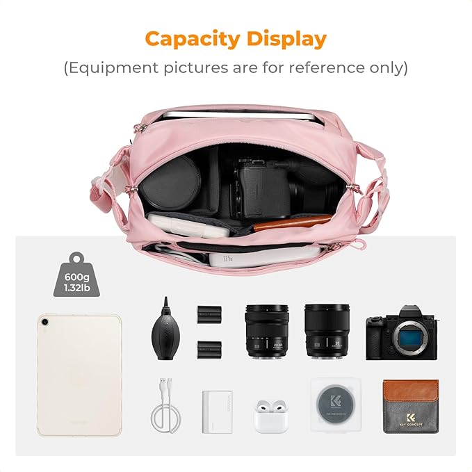 K&F CONCEPT Camera Sling Bag Crossbody Bag Waterproof Camera Shoulder Backpack DSLR/SLR/Mirrorless Camera Case