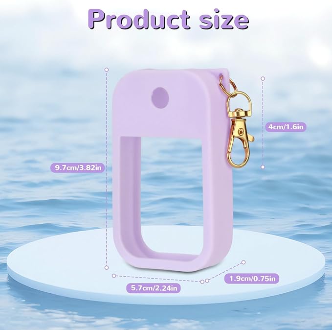 Hand Sanitizer Spray Case Compatible with Touchland Power Mist 1 oz – Silicone Case with Keychain for Touch Land Mist 1 fl oz（30 ml） (Purple+Blue+Hot Pink+Green+Black, 5 Pack)