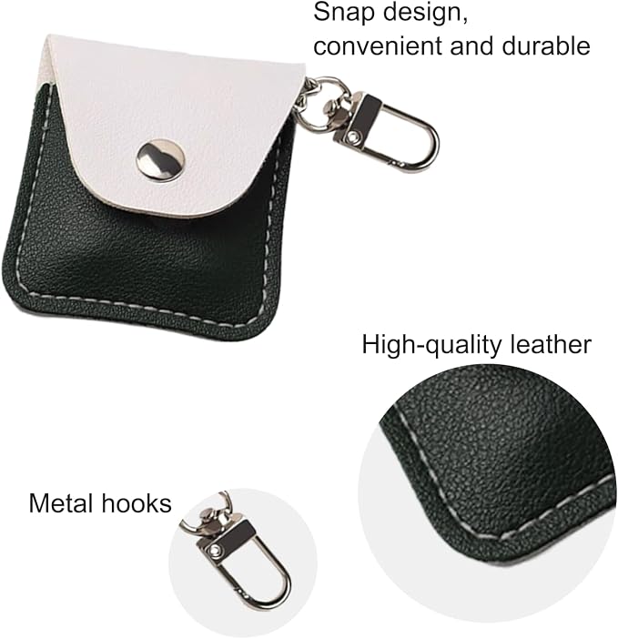Leather Ring Holder Keychain for Gym, Portable Jewelry Travel Ring Keeper Case for Wedding ring and Necklaces
