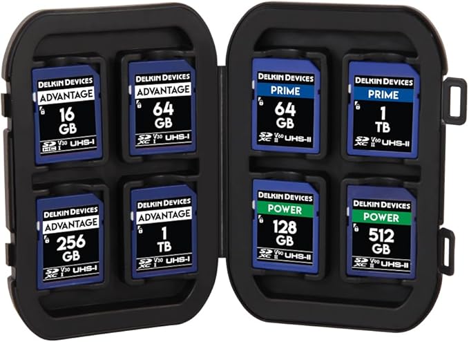 Delkin Devices SD Card Holders Tote – Weather Resistant, Crushproof Case for Up to 8 SD Cards (DDACC-SD8)