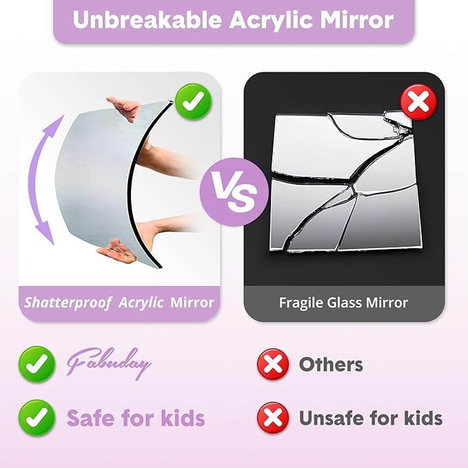 Fabuday Lighted Hanging Mirror for Dance Backstage - Rechargeable Folding LED Full Length Mirror with Lights for Dancers, Portable Foldable Travel Body Mirrors, Brightness Adjustable, Purple