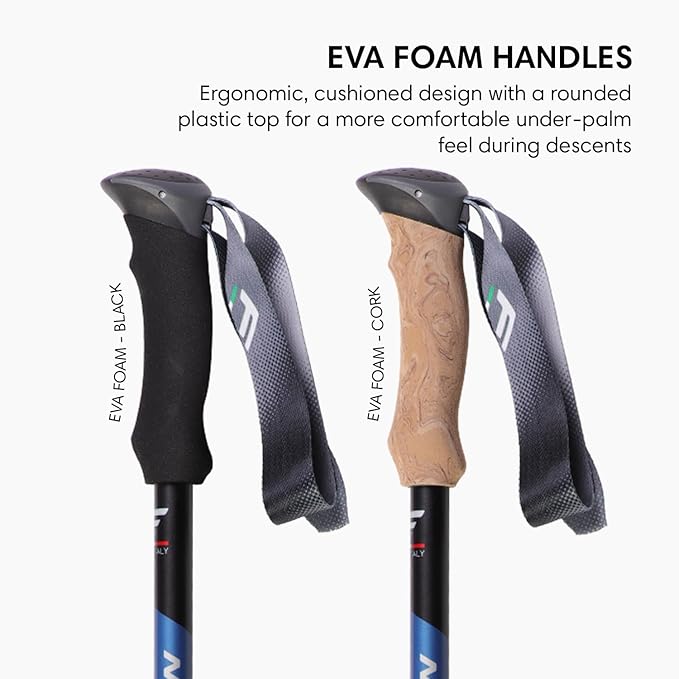 Fizan Compact 3 Trekking Poles – 5.6 oz Ultralight, Backpacking, Thru Hiking Poles, Adjustable, Collapsible, Customized Fit, EVA Grips, Aluminum Walking Sticks (Compact 3)