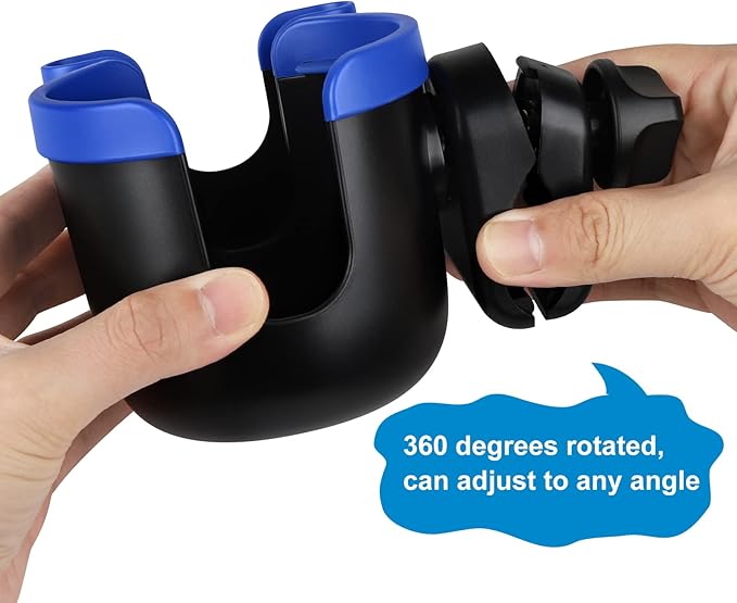 Accmor Stroller Cup Holder with Phone Holder, Bike Cup Holder, Universal Cup Holder for Uppababy Nuna Doona Strollers, 2-in-1 Cup Holder for Walker, Wheelchair, Scooter