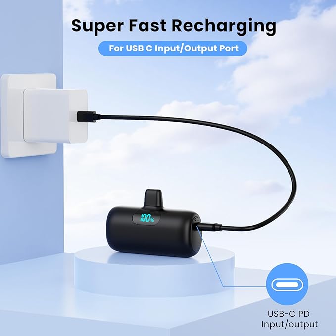 [2 Pack]Portable Charger Power Bank for iPhone 17/16/15,Mini USB C Portable Power Bank 5000mAh Fast Charging Battery Pack Travel Essentials for iPhone 15/16/17 Plus/17 Pro/17 Pro Max,Samsung Android