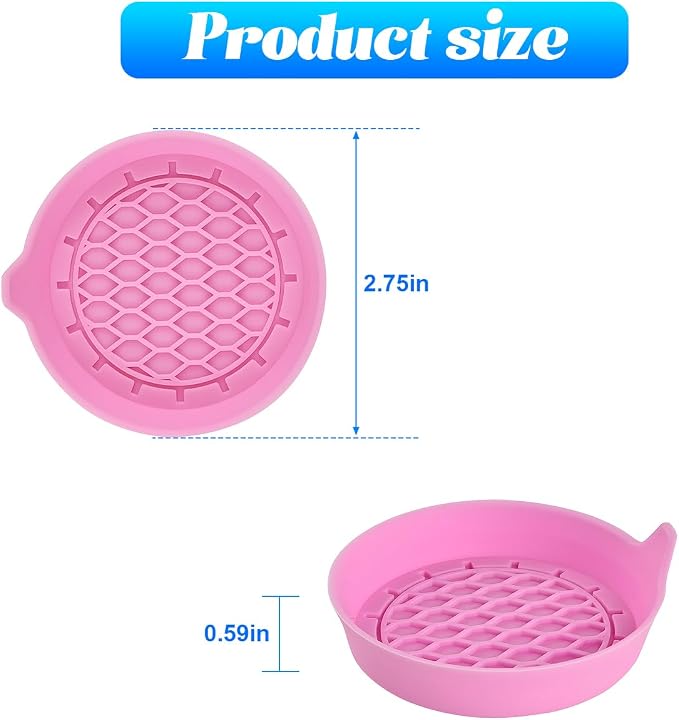 Zpana 4PCS Car Cup Holder Coasters, Silicone Non-Slip Vehicle Cup Recessed Mats, Sift-Proof Automotive Interior Drink Insert Decor Accessories, Universal for SUV, Sedan, Truck (Pink)