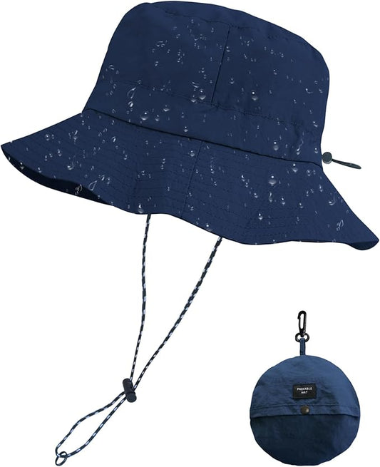 PFFY Packable Sun Bucket Hat for Men Women Outdoor UV Protection Sun Hats Waterproof Lightweight Hiking Outdoor Cap