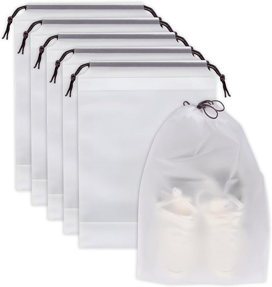 Shoe Bags for Travel, 15.7" x 11.8" Travel Shoe Bags for Packing, Large Waterproof Portable Travel Shoe Storage Bags Travel Essentials Women for and Men (5, White)