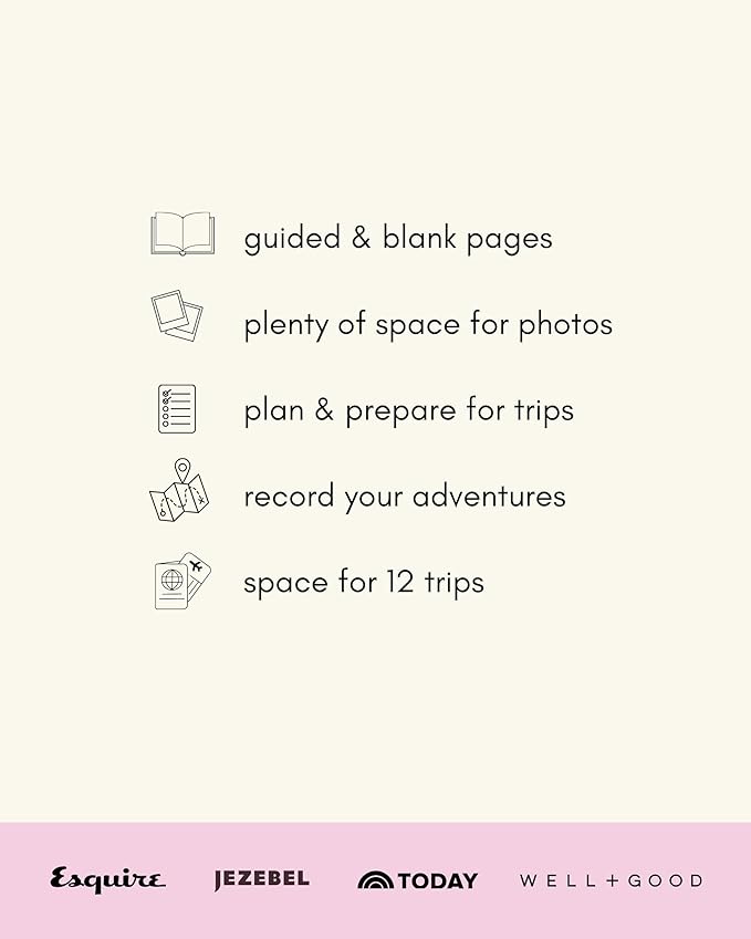 Kunitsa Co. Travel Journal - Guided Notebook for Travelers to Plan & Reflect on Vacations & Trips. Keepsake Travel Gift, Basil Green