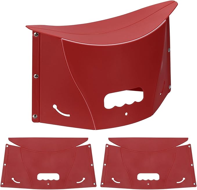 PATIKIL Travel Foot Rest, 2 Pack Portable Airplane Footrest with Handbag Function Lightweight Foldable Foot Stool to Relieve Back & Knee Pain for Long Flight Outdoor Camping, Red