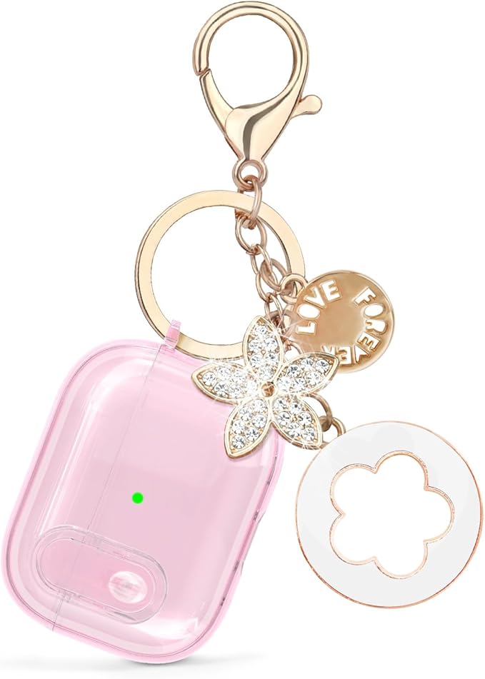 (with Lock) Clear Case Compatible for Cute Apple Airpods Pro 1/2 Cases Women, VISOOM TPU Transparency Air pods Pro 1st 2nd Generation Earbuds Case Bling Keychain for Airpod iPod Pro2/1