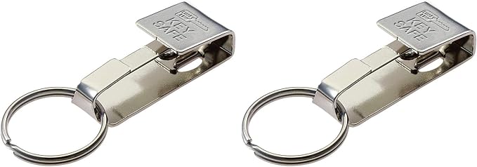 Lucky Line Key Safe Slip-On, 2” Wide Belt Key Ring - Heavy Duty Belt Key Clip, Key Chain (Pack of 2)