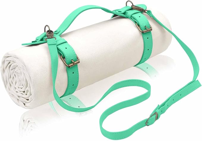 White Picnic Blanket & Beach Mat – Canvas, Machine Washable, Large 4’9” × 6’3”