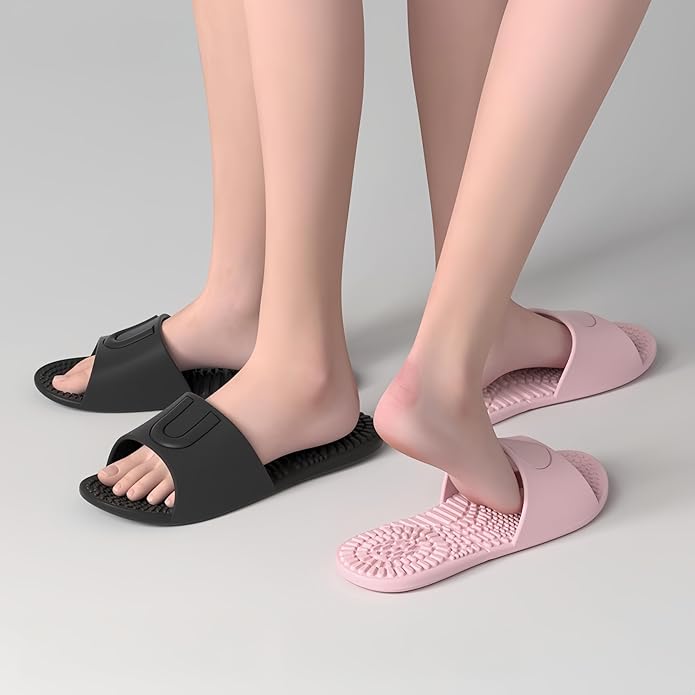 Shower Shoes Travel Foldable Portable Non Slip Slippers for Hotel Guests Swimming Spa Unisex Men Women Lightweight EVA Bathroom Slides Quick Drying Water Resistant Footwear