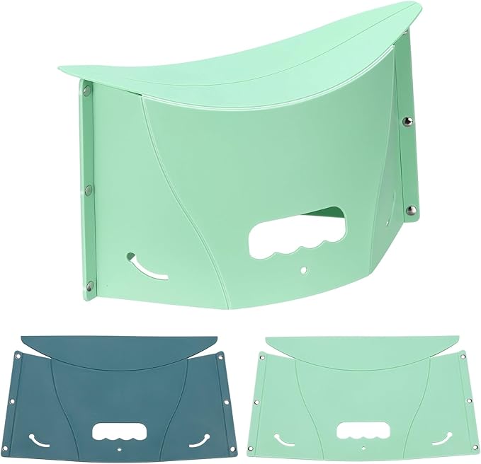 PATIKIL Travel Foot Rest, Portable Airplane Footrest with Handbag Function Lightweight Foldable Foot Stool to Relieve Back & Knee Pain for Long Flight Outdoor Camping, Dark & Pale Green