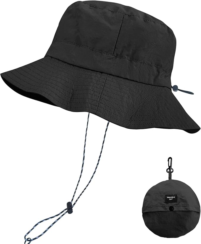 PFFY Packable Sun Bucket Hat for Men Women Outdoor UV Protection Sun Hats Waterproof Lightweight Hiking Outdoor Cap