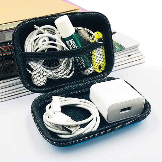 10 Pieces Earbud Case, lyfLux Square and Rectangular Headphone Case with Clips for Headphones, SD Memory Cards, Wireless Earplugs