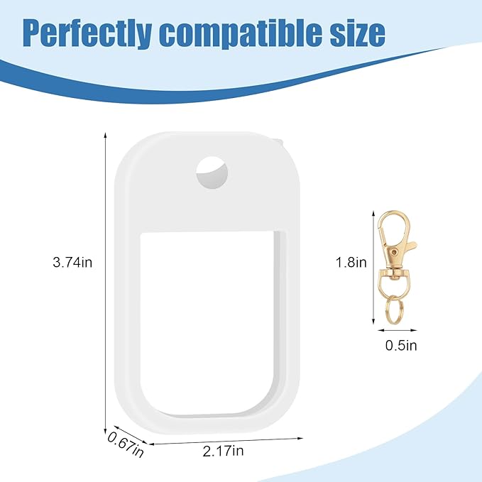 Hand Sanitizer Spray Case Compatible with Touchland, Silicone Hand Sanitizer Case Holder with Keychain for Power Mist and Glow Mist 1 fl oz,(White+Blue+Black)