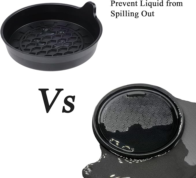 Amooca Automotive Cup Holders Universal Car Cup Coaster Waterproof Non-Slip Sift-Proof Spill Holder Car Interior Accessories 2 Pack Black