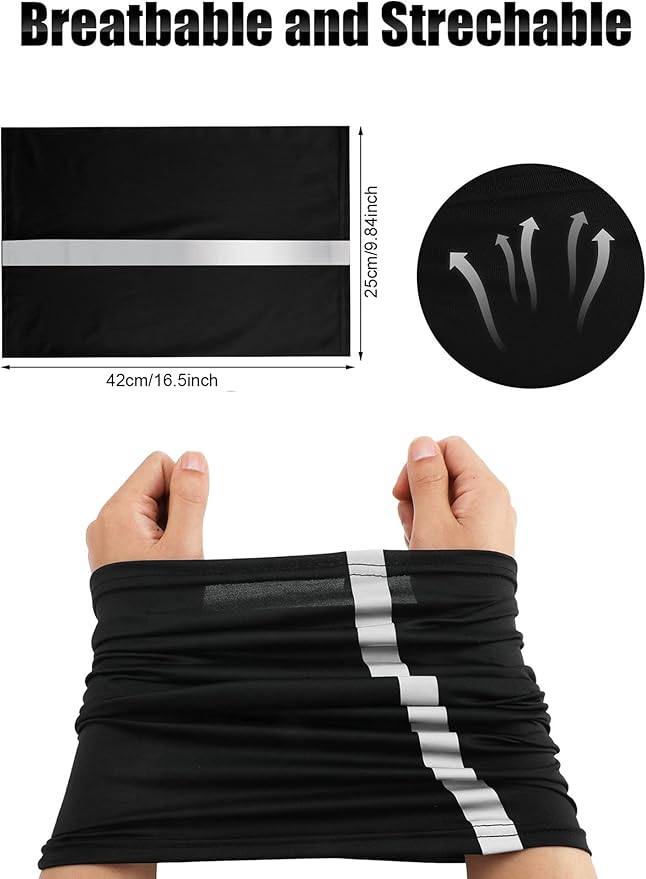 SATINIOR 8 Pcs Neck Gaiter Face Mask, Reflective Summer UV Protection Cooling Scarf Neon Breathable Bandana for Men Women