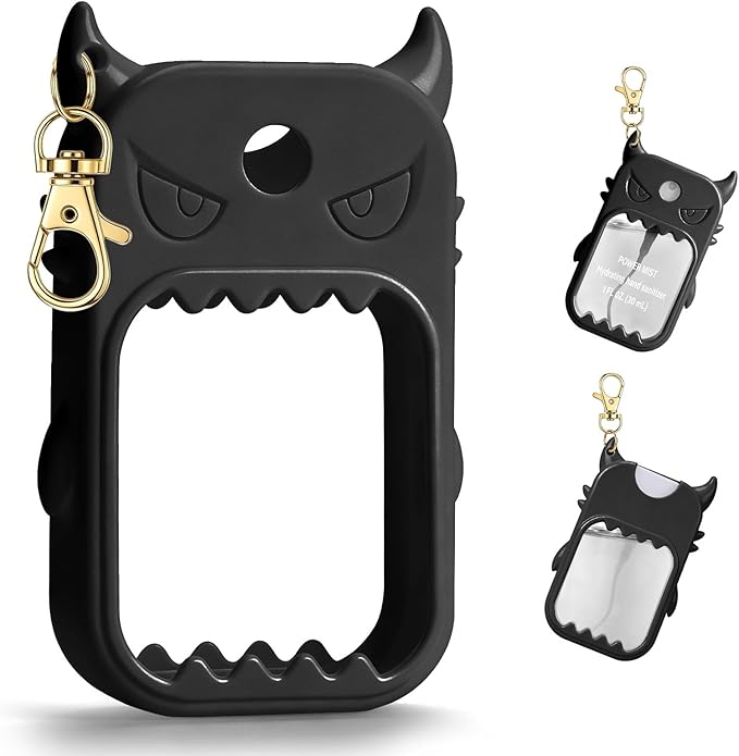 JAMIEWIN Spray Hand Sanitizer Silicone Case Compatible with Touchland Hand Sanitizer 1 FL OZ Holder Accessory with Keychain