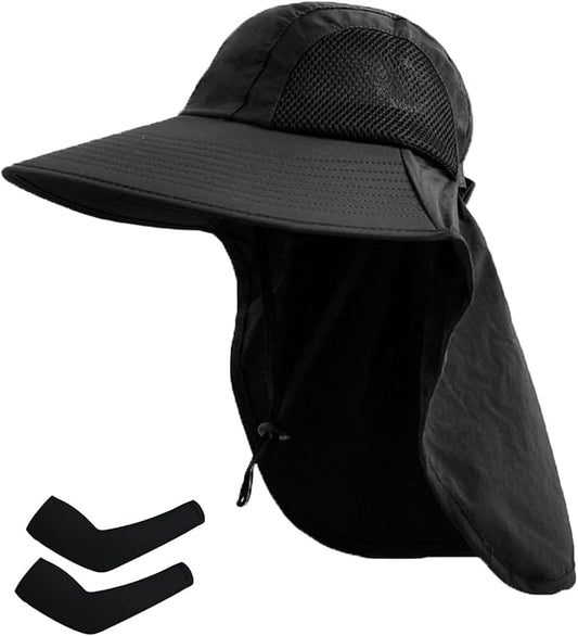 Sun Hat for Men Women with Neck Flap,UPF 50+ UV Protective Hiking Fishing Hats,Wide Brim Sun Hat for Women&Men