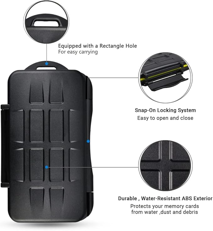 JJC Deluxe 7 Slots XQD Cfexpress Type-B SD SDXC SDHC Memory Card Case Carrying Storage Holder for 3 XQD/Cfexpress Type-B and 4 SD, Travel-Friendly Case with Water-Resistant & Shockproof Protection