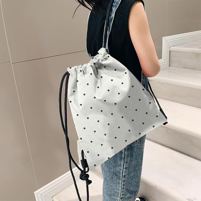 Drawstring Backpack for String Bag Waterproof Cute Sports Beach Swimming Travel (13"×17")-Wave Point