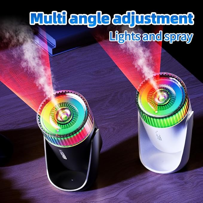 Mini Humidifier with LED Starry Sky Projector, 2 Mist Modes, Silent Operation, USB Powered (white)