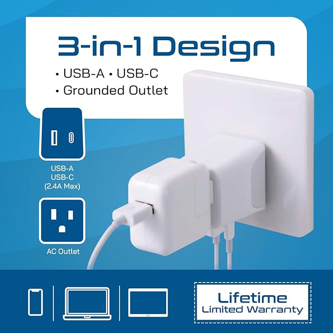 Ceptics Switzerland Travel Plug Set - with 2 USB + USA Socket Input - Type J and Type C- Ultra Compact - Safe Grounded Perfect for Cell Phones, Laptops, Camera Chargers