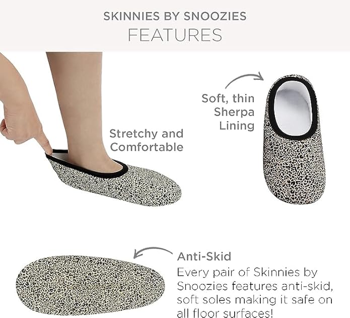Snoozies Skinnies Butterflies Bees slipper socks for Women Sherpa Lining Soft Non Slip and Foldable