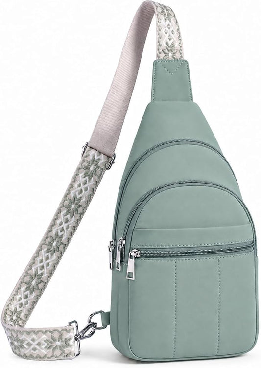 Small Sling Bag for Women, Puffer Crossbody Bag Anti Theft Travel RFID Purses Fanny Packs for Travel Hiking