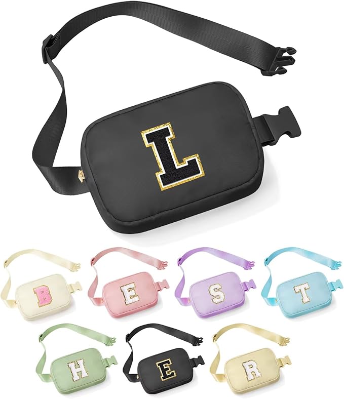 YOOLIFE Graduation Gifts for Girls - Initial Crossbody Bag for Teens, Belt Bag Fanny Pack, Personalized Trendy Stuff for Kids