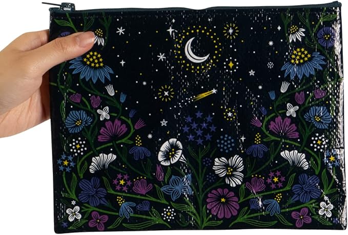 Blue Q Zipper Pouch, Made from 95% Recycled Material, 7.25" h x 9.5" w, Colorful Chunky Zipper