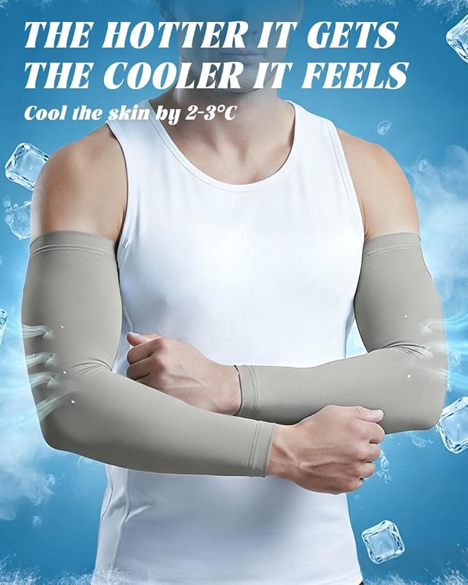 BHYTAKI Cooling Compression Arm Sleeves for Men Women,UPF50 UV Sun Protection Sleeves for Work Sport Tattoo Cover Up