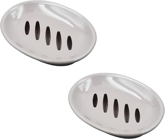 2 Pack Plastic Soap Dish with Drain,Sponge Holder,for Shower,Bathroom,Kitchen (Pink)