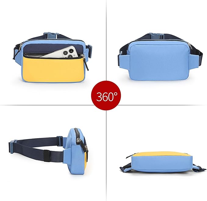 Fanny Pack Birthday Graduation Gifts for 7 8 9 10 11 12 13 Year Old Teen Girls Her Kids, Preppy Cute Trendy Stuff Colorblock Crossbody Bag Adjustable Belt Bags for Travel Essentials