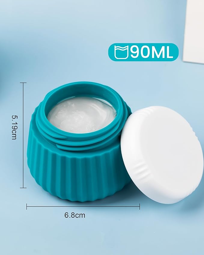 Mrsdry Travel Containers for Toiletries 4 Pack, TSA Approved Travel Size Toiletries, Travel Size Containers, With Clear Bag Leak Proof Silicone Jars, Travel Essentials Creams Jars Carrying Small Items
