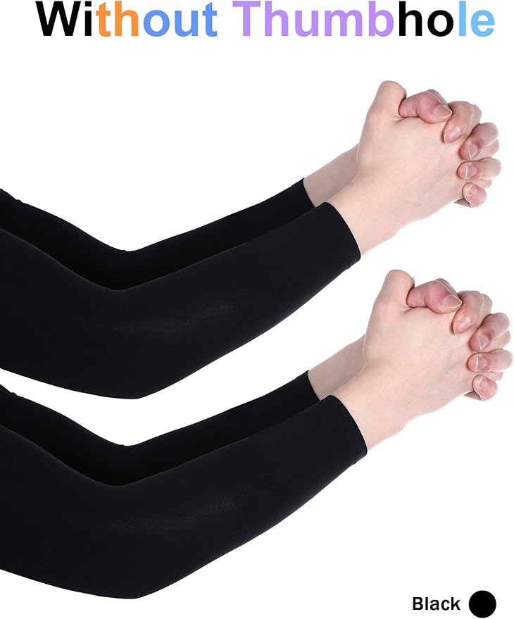 Boao 10 Pairs UV Arm Sleeve for Men Women Cooling Tattoo Cover up Compression Sun Protection Sleeves for Outdoor Activities