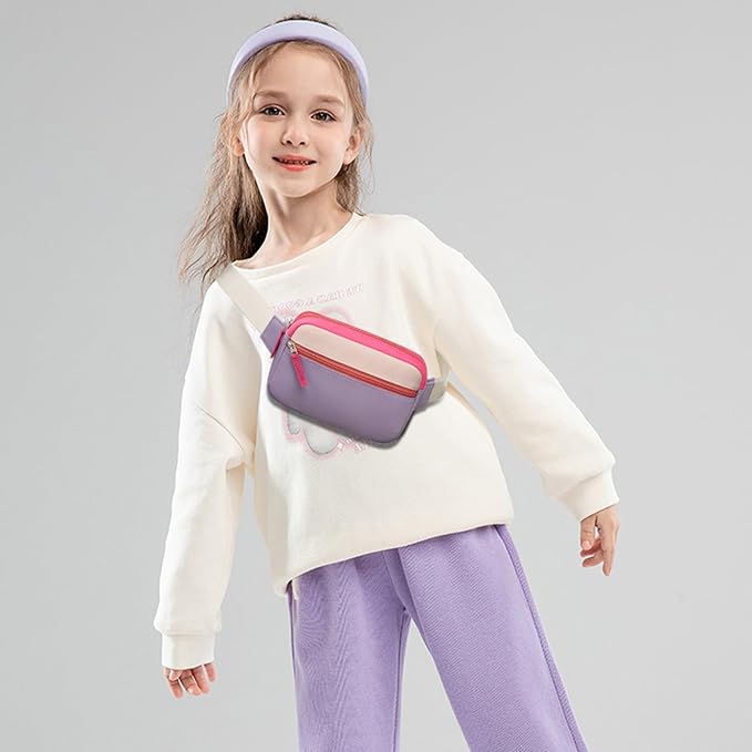 Fanny Pack Birthday Graduation Gifts for 7 8 9 10 11 12 13 Year Old Teen Girls Her Kids, Preppy Cute Trendy Stuff Colorblock Crossbody Bag Adjustable Belt Bags for Travel Essentials