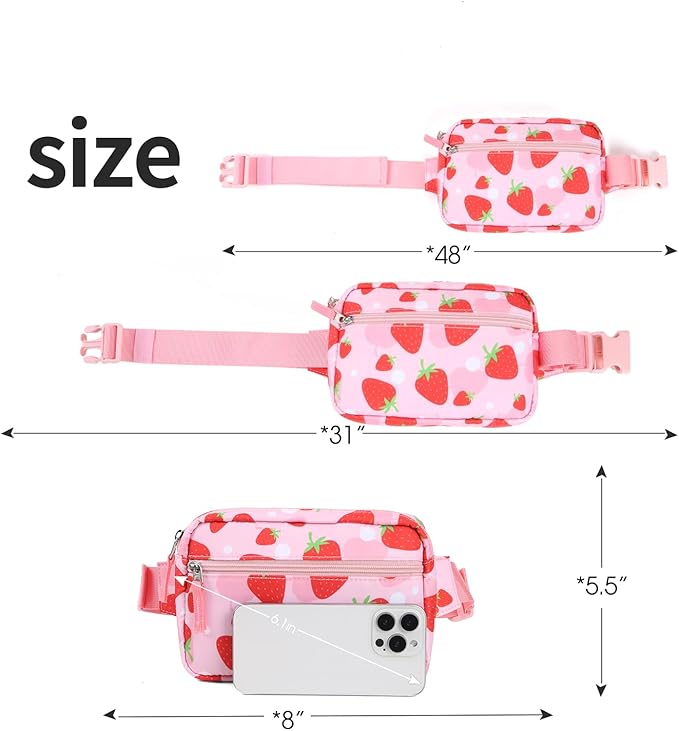 Fanny Pack Birthday Graduation Gifts for 7 8 9 10 11 12 13 Year Old Teen Girls Her Kids, Preppy Cute Trendy Stuff Colorblock Crossbody Bag Adjustable Belt Bags for Travel Essentials